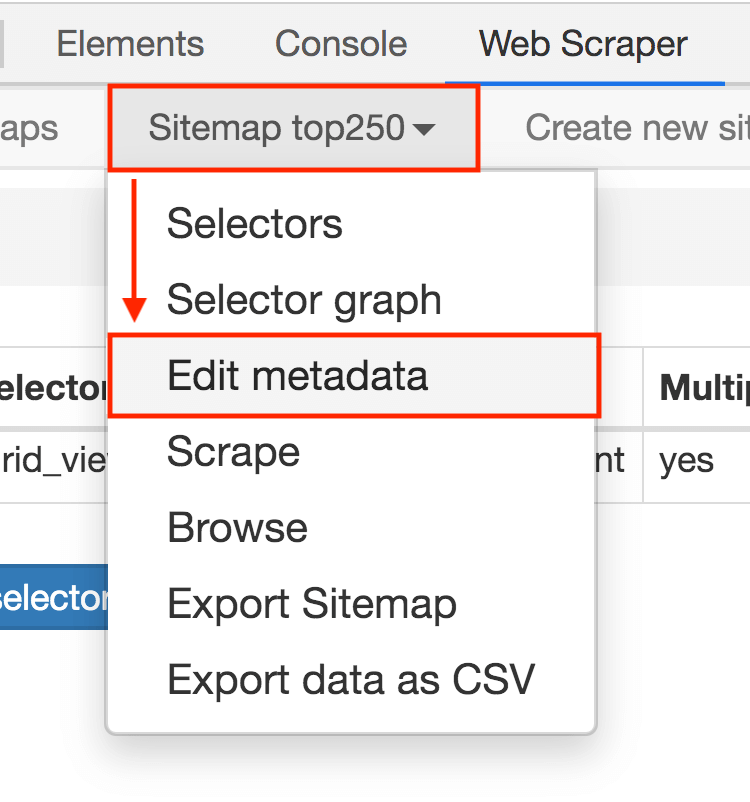 web-scraper-edit-metadata